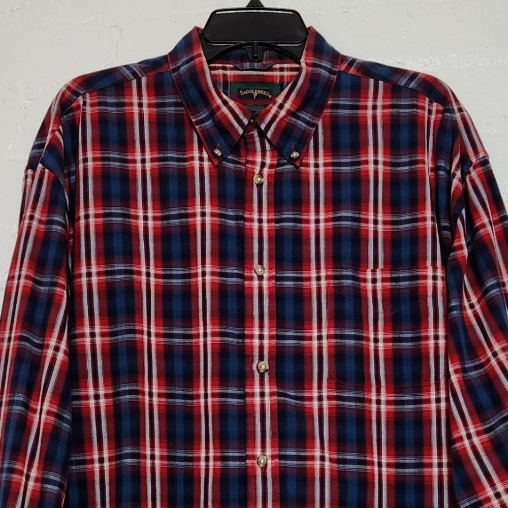 Saddlebred Plaid Button-Down Shirt - Picture 2 of 4
